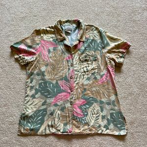 Vintage Button Up Hawaiian Shirt Floral Tropical Print Women's Size Smal…